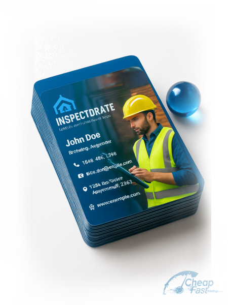 100 Value Square 2x2 16pt Premium Glossy Building Inspector Business Cards