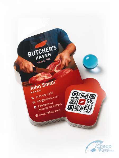 5000 Reduced Price Die Cut 2x3.5 18pt Ultra Premium Smooth White Butcher Business Cards