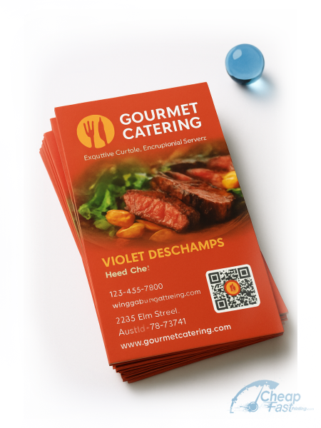 500 Rush Standard Rectangle 2x3.5 100lb Matte Cover Caterer Business Cards