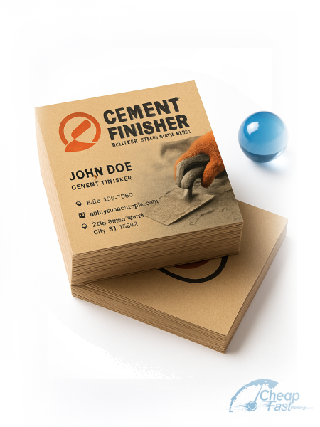2500 Prompt Square 2x2 18pt Premium Kraft Cement Finisher Business Cards