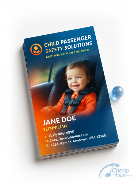 2500 Cut Rate Standard Rectangle 2x3.5 16pt Premium Glossy Child Passenger Safety Technician Business Cards