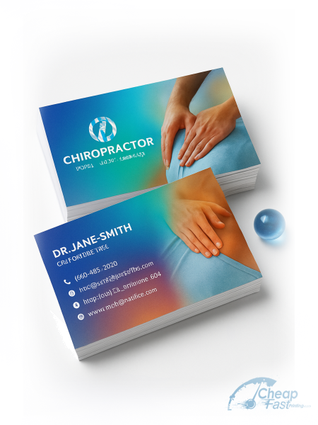 500 Low Priced Standard Rectangle 2x3.5 18pt Ultra Premium Smooth White Chiropractor Business Cards