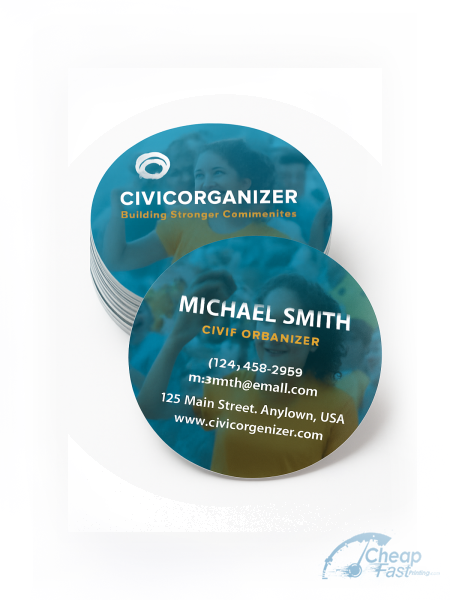 250 Low Price Circle 3" Circle 16pt Premium Matte Civic Organizer Business Cards