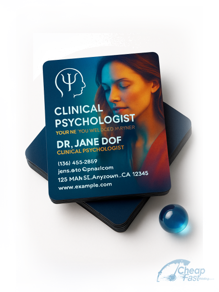 2500 Best Value Square 2x2 38pt Trifecta Black Clinical Psychologist Business Cards