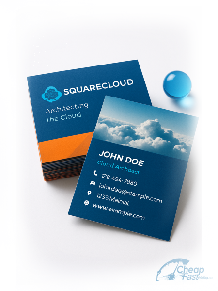 100 Low Rate Square 2x2 13pt Premium Linen Cloud Architect Business Cards