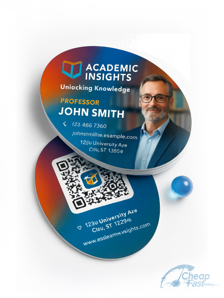 2500 Budget Oval 2.5x3.5 100lb Matte Cover College Professor Business Cards