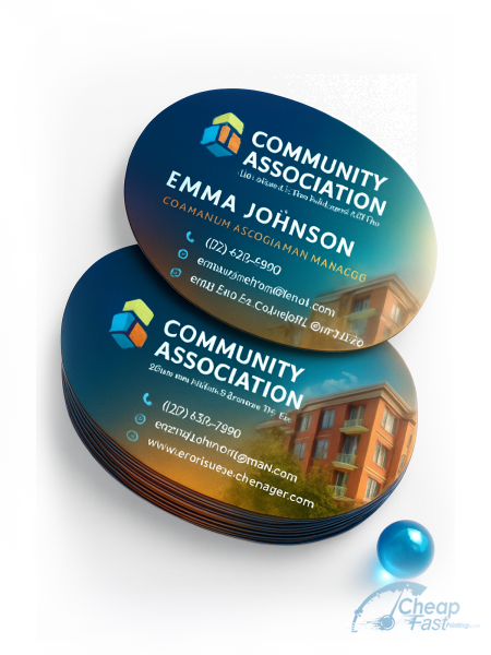 500 Fast Oval 2.5x3.5 18pt Ultra Premium Pearl Community Association Manager Business Cards