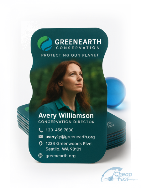 250 Entry Level Die Cut 2x3.5 14pt Uncoated Conservation Organization Director Business Cards