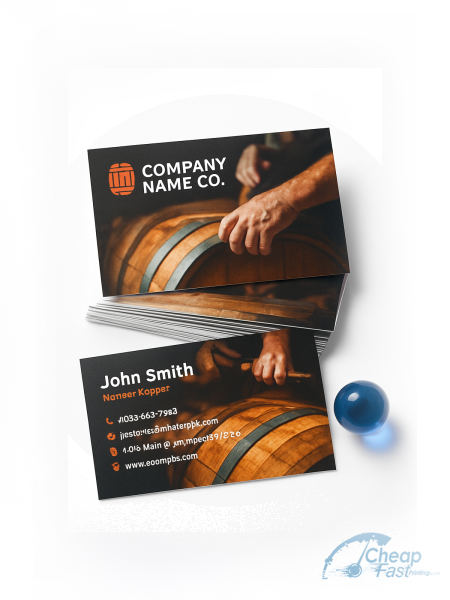 500 Low Priced Standard Rectangle 2x3.5 18pt Ultra Premium Smooth White Cooper Barrel Maker Business Cards