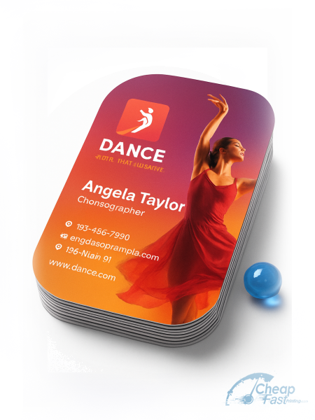 1000 Low Cost Half Circle 3.5x1.75 16pt Premium Matte Dancer Choreographer Business Cards