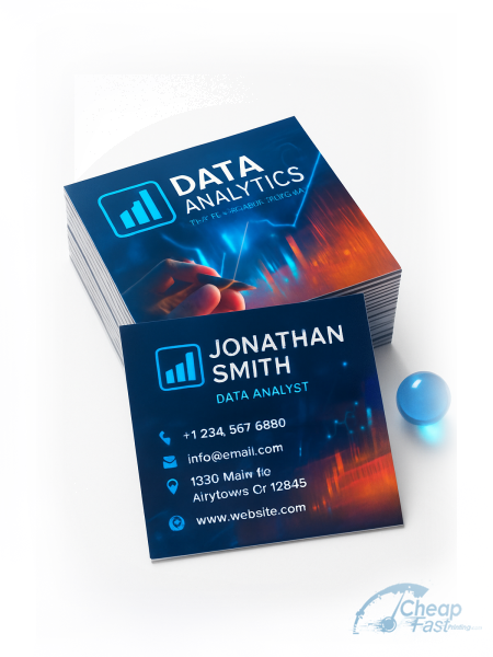 500 Rush Square 2x2 14pt Gloss Data Analyst Business Cards