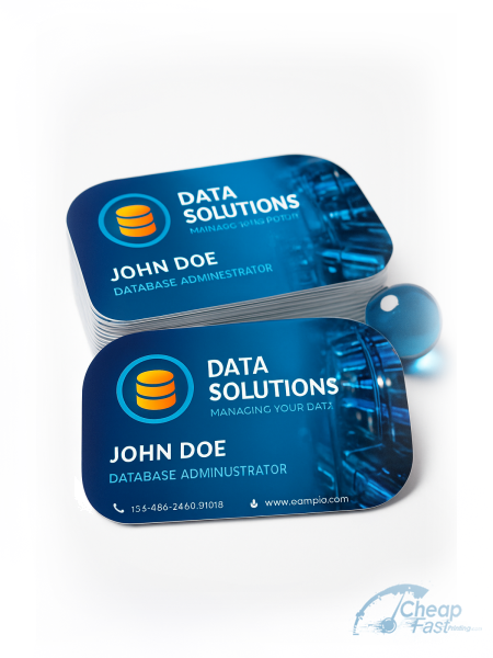 5000 Accelerated Half Circle 3.5x1.75 16pt Premium Glossy Database Administrator Business Cards