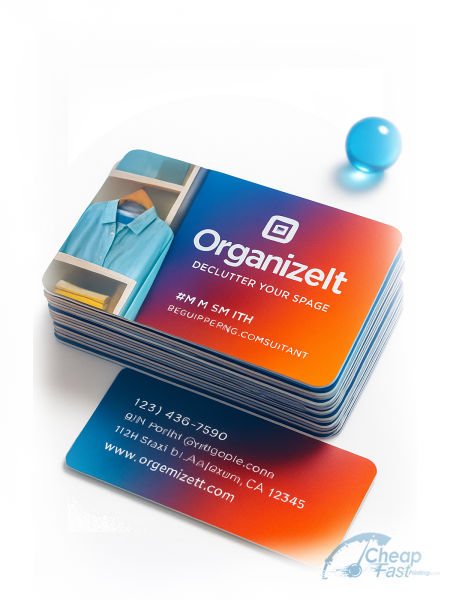 2500 Budget Slim Rectangle 1.5x3.5 16pt Premium Glossy Decluttering Expert Business Cards