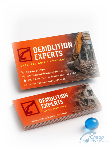 100 Cheap Slim Rectangle 1.5x3.5 100lb Matte Cover Demolition Expert Business Cards