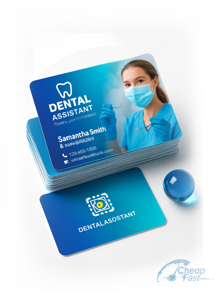 2500 Cut Rate Standard Rectangle 2x3.5 16pt Premium Glossy Dental Assistant Business Cards
