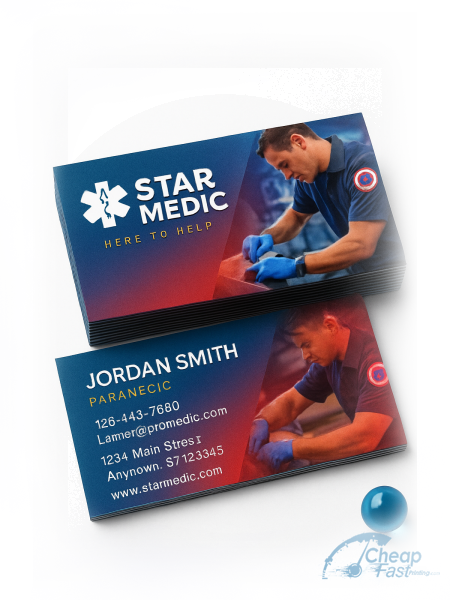 2500 Rapid Slim Rectangle 1.5x3.5 24pt Trifecta Green Emt Paramedic Business Cards
