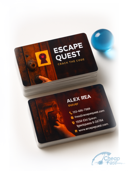 2500 Rapid Standard Rectangle 2x3.5 18pt Ultra Premium Smooth White Escape Room Owner Business Cards