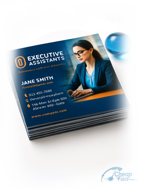 100 Cheap Standard Rectangle 2x3.5 16pt Premium Glossy Executive Assistant Business Cards