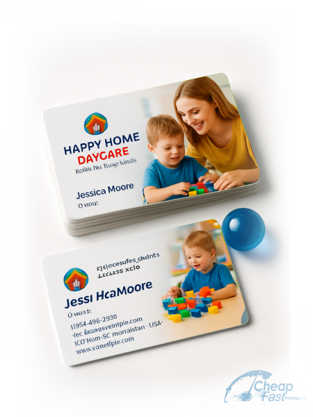 500 Price Savvy Slim Rectangle 1.5x3.5 14pt Uncoated Family Daycare Provider Business Cards