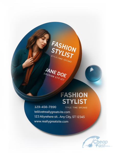 2500 Budget Oval 2.5x3.5 100lb Matte Cover Fashion Stylist Business Cards