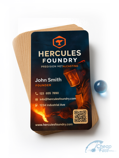 2500 Cut Rate Standard Rectangle 2x3.5 18pt Premium Kraft Foundry Worker Bronze Caster Business Cards