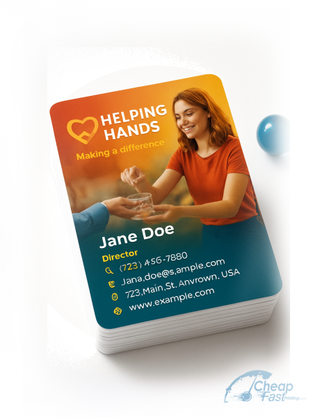 100 Low Rate Square 2x2 18pt Ultra Premium Smooth White Fundraiser Business Cards