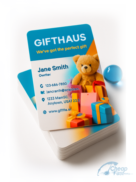 100 Urgent Standard Rectangle 2x3.5 14pt Uncoated Gift Shop Owner Business Cards