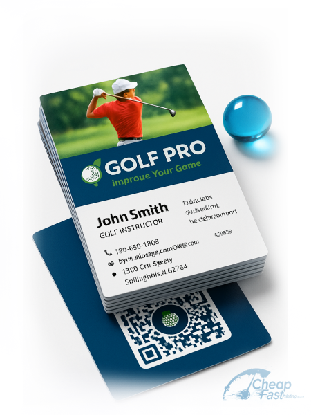 2500 Cut Rate Standard Rectangle 2x3.5 16pt Premium Glossy Golf Pro Instructor Business Cards