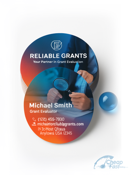 1000 Swift Circle 3" Circle 100lb Matte Cover Grant Evaluator Business Cards