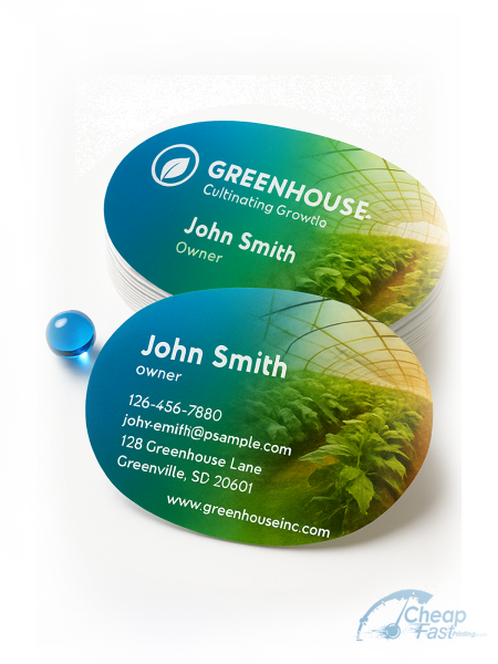 2500 Prompt Oval 2.5x3.5 13pt Premium Linen Greenhouse Operator Business Cards