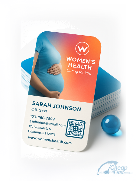 250 Affordable Die Cut 2x3.5 18pt Ultra Premium Smooth White Gynecologist Ob Gyn Business Cards