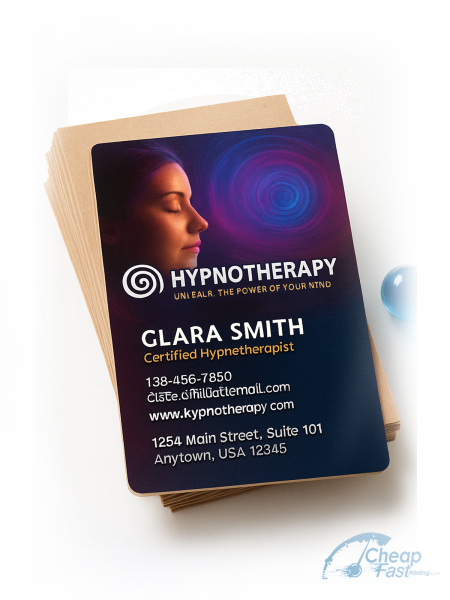 500 Economical Standard Rectangle 2x3.5 18pt Premium Kraft Hypnotherapist Business Cards