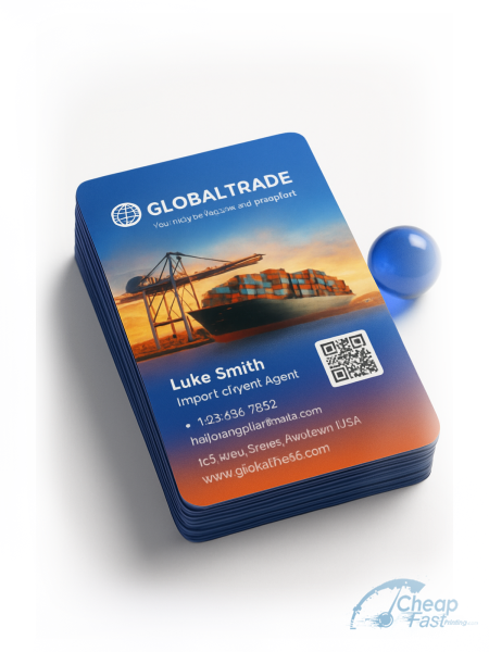 500 Fast Square 2x2 14pt Uncoated Import Export Agent Business Cards