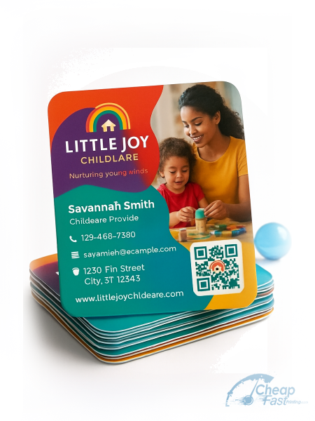5000 Reduced Price Rounded Corners 3x3 100lb Matte Cover In Home Childcare Provider Business Cards