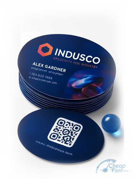 500 Fast Oval 2.5x3.5 18pt Ultra Premium Pearl Industrial Designer Business Cards