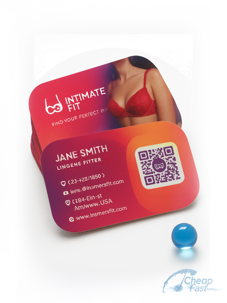 5000 Express Half Circle 3.5x1.75 14pt Uncoated Lingerie Fitter Business Cards