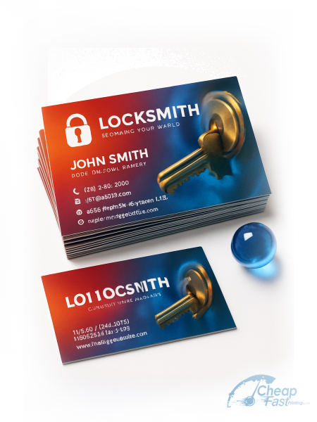100 Urgent Slim Rectangle 1.5x3.5 16pt Premium Matte Locksmith Business Cards
