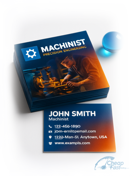 100 Inexpensive Square 2x2 100lb Matte Cover Machinist Business Cards