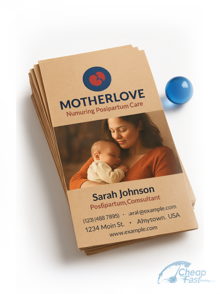 500 Economical Standard Rectangle 2x3.5 18pt Premium Kraft Maternity Postpartum Consultant Business Cards