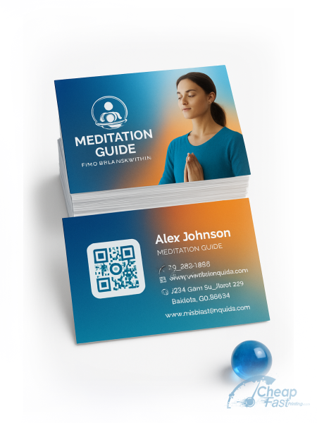 500 Rush Standard Rectangle 2x3.5 100lb Matte Cover Meditation Guide Business Cards