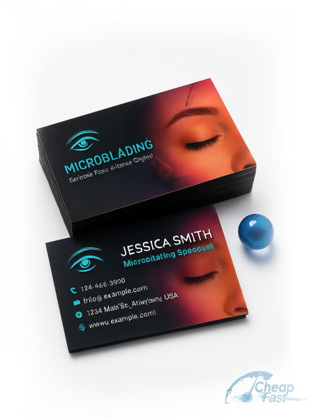 100 Value Standard Rectangle 2x3.5 38pt Trifecta Black Microblading Specialist Business Cards