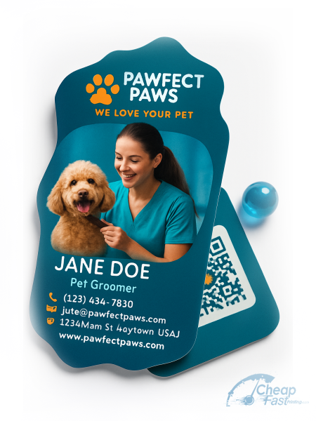 250 Entry Level Die Cut 2x3.5 100lb Matte Cover Mobile Pet Groomer Business Cards