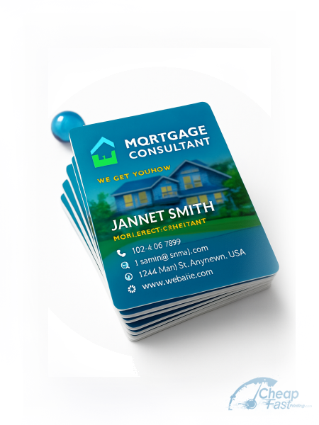 2500 Budget Square 2x2 18pt Ultra Premium Smooth White Mortgage Consultant Business Cards