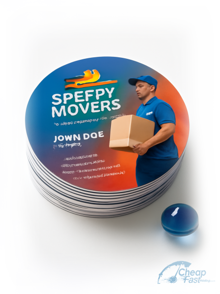 5000 Express Circle 3" Circle 18pt Ultra Premium Smooth White Moving Company Owner Business Cards