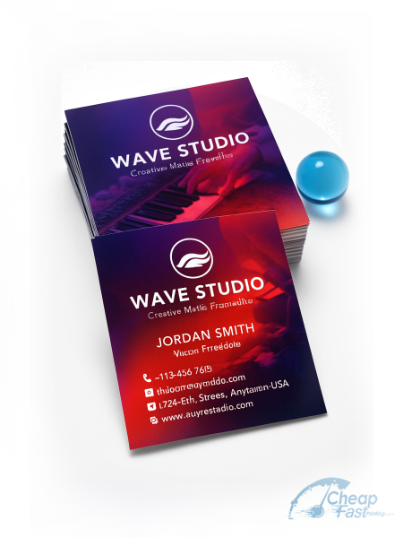 500 Rush Square 2x2 14pt Gloss Music Producer Business Cards
