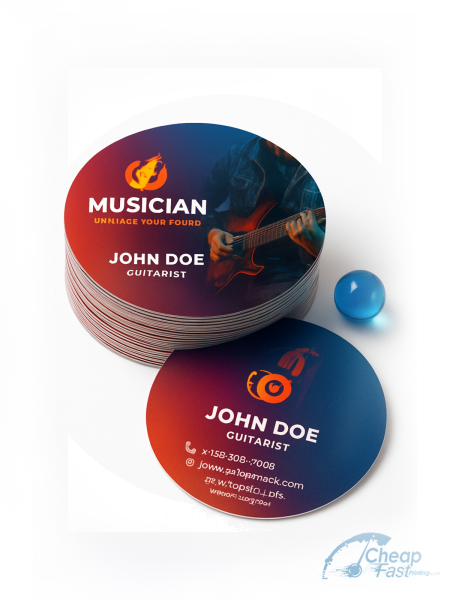 1000 Swift Circle 3" Circle 14pt Uncoated Musician Band Member Business Cards