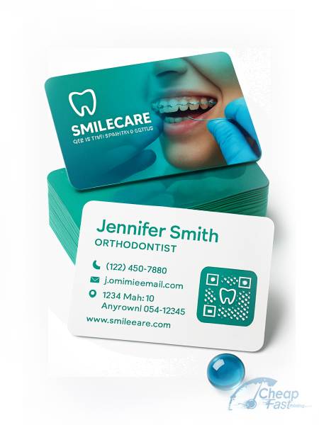 250 Entry Level Rounded Corners 2x2 38pt Trifecta Black Orthodontist Business Cards