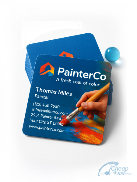 1000 Quick Circle 3" Circle 38pt Trifecta Red Painter Residential Business Cards