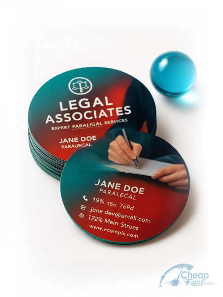 5000 Discount Circle 3" Circle 24pt Trifecta Green Paralegal Business Cards