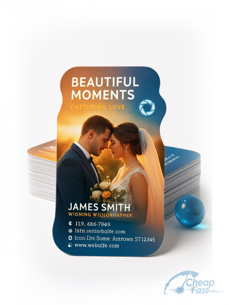 250 Affordable Die Cut 2x3.5 13pt Premium Linen Photographer Wedding Business Cards